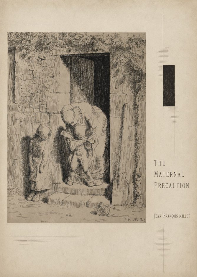 Jean-François Millet The Maternal Precaution No3 - Plakát