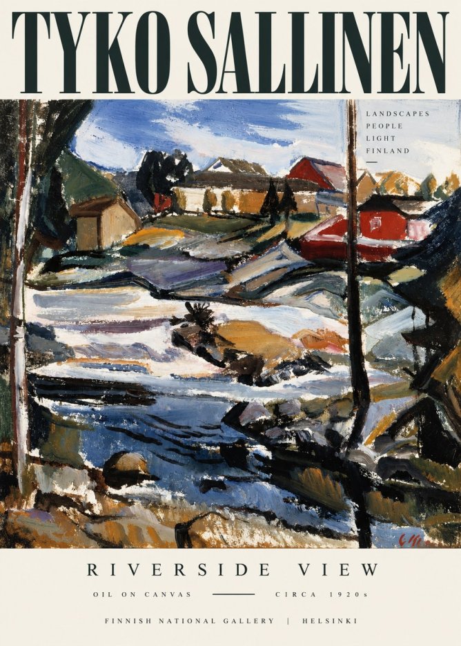 Tyko Sallinen Riverside View No3 - Plakát