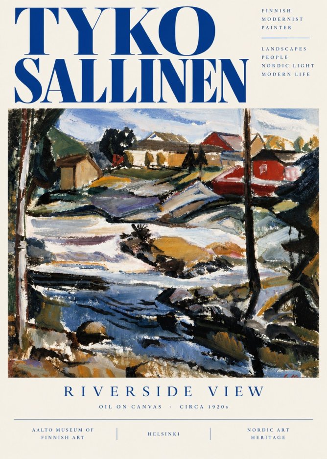Tyko Sallinen Riverside View No5 - Plakát