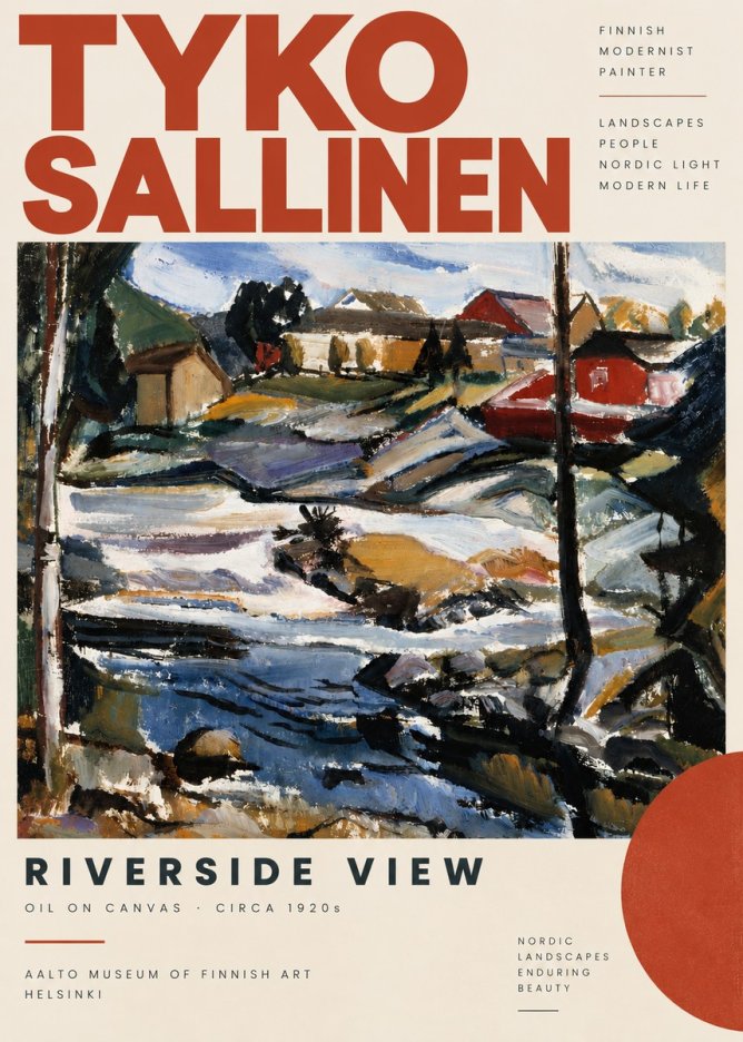 Tyko Sallinen Riverside View No6 - Plakát