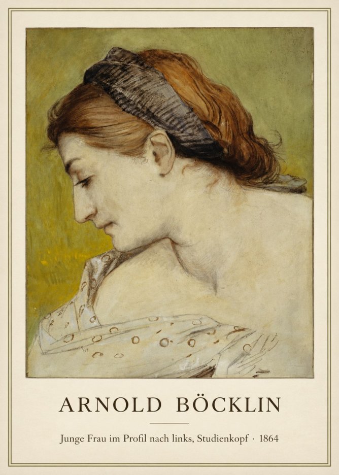 Arnold Böcklin Junge Frau Im Profil Nach Links, Studienkopf No1 - Plakát