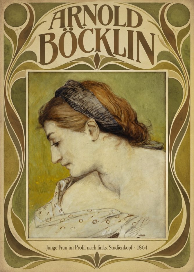Arnold Böcklin Junge Frau Im Profil Nach Links, Studienkopf No6 - Plakát