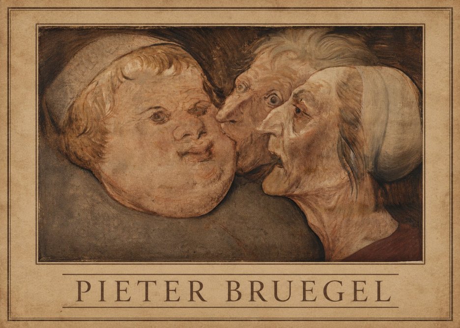 Pieter Bruegel Three Grotesque Heads No3 - Plakát