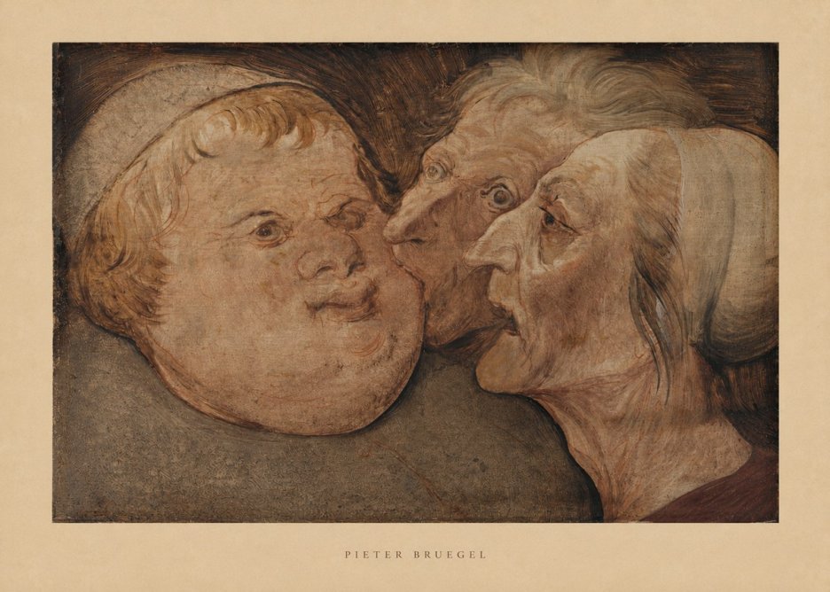 Pieter Bruegel Three Grotesque Heads No5 - Plakát