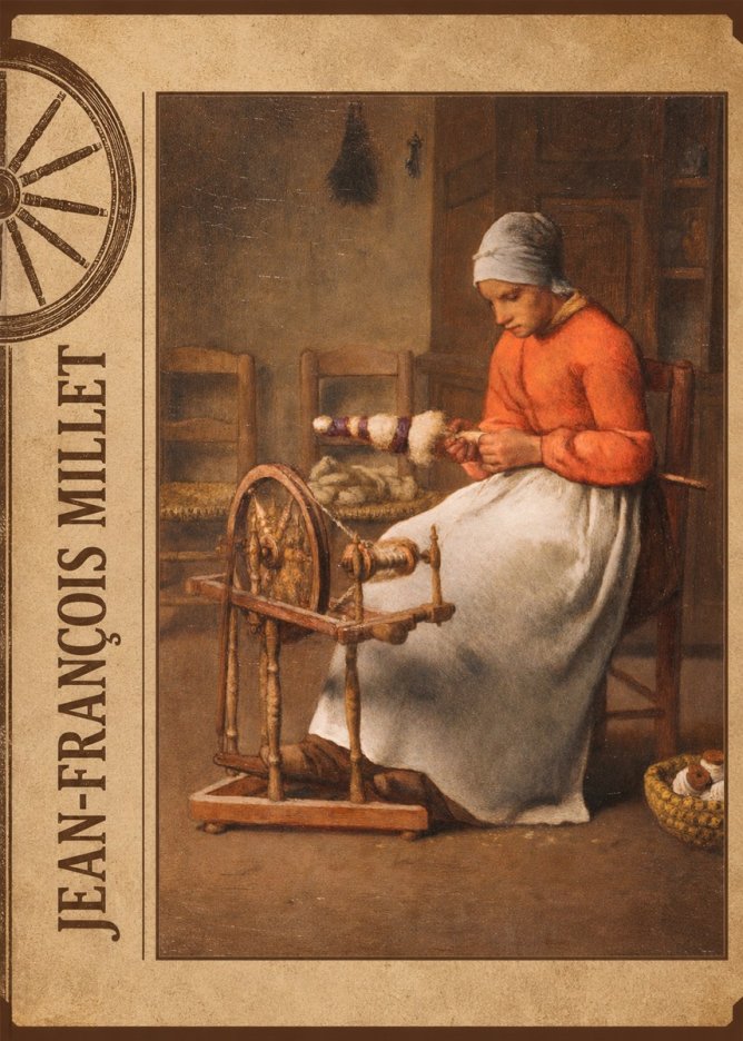 Jean-François Millet Woman Spinning No3 - Plakát