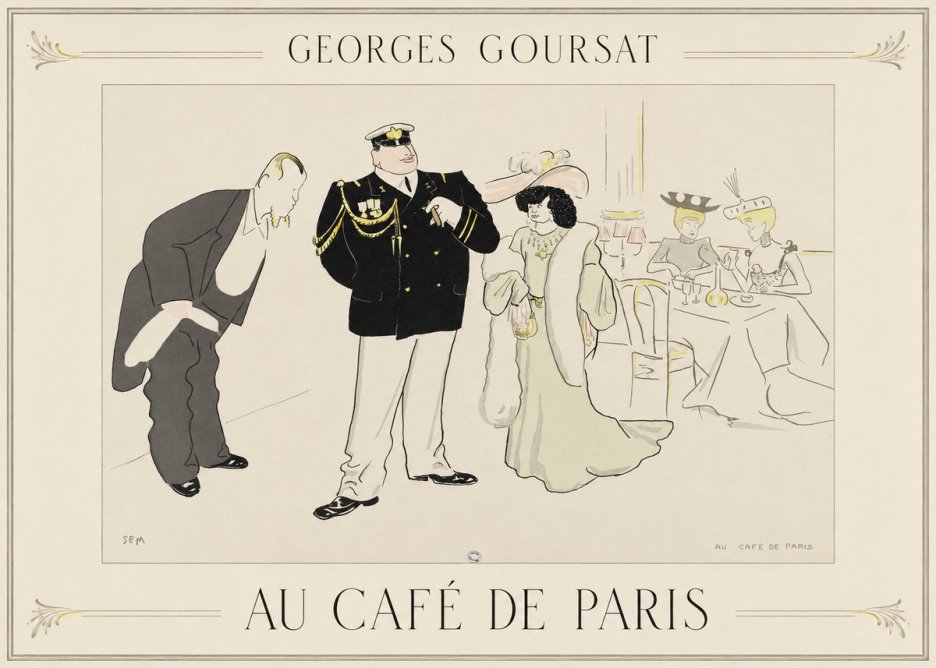 Georges Goursat Au Café De Paris No1 - Plakát