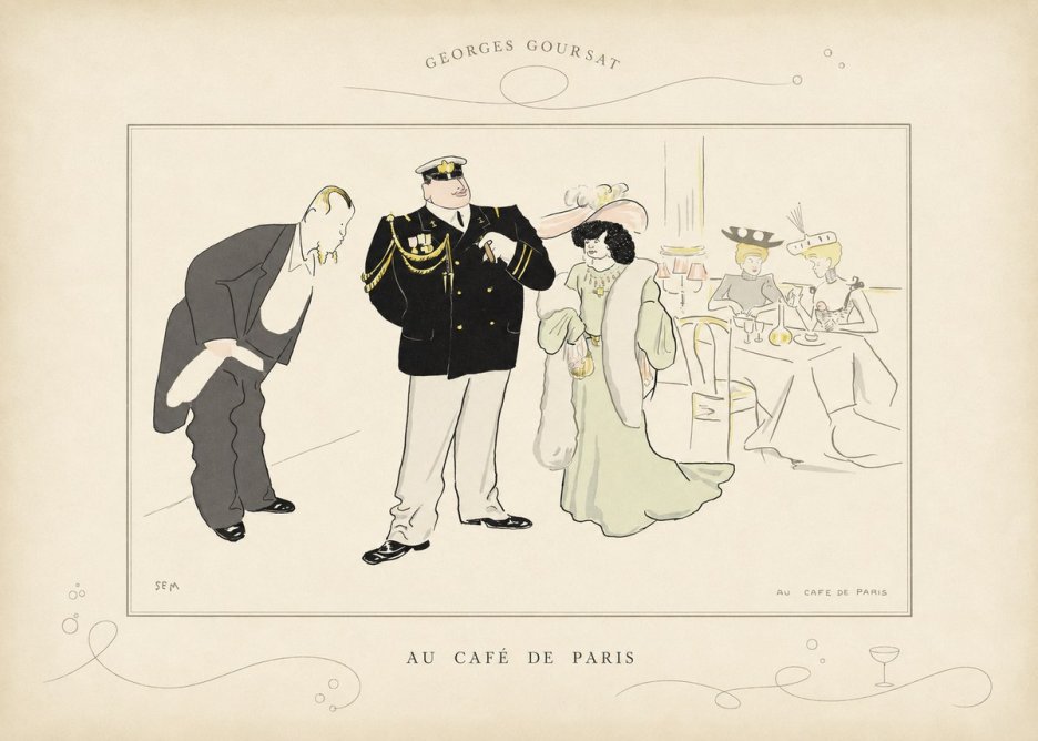 Georges Goursat Au Café De Paris No3 - Plakát