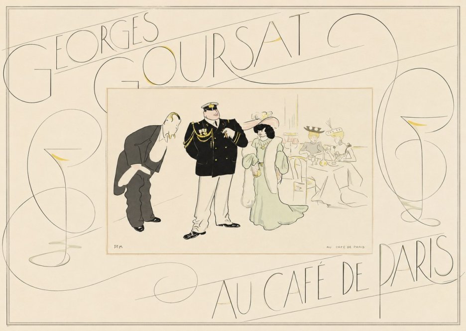 Georges Goursat Au Café De Paris No5 - Plakát