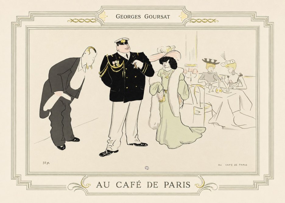 Georges Goursat Au Café De Paris No6 - Plakát