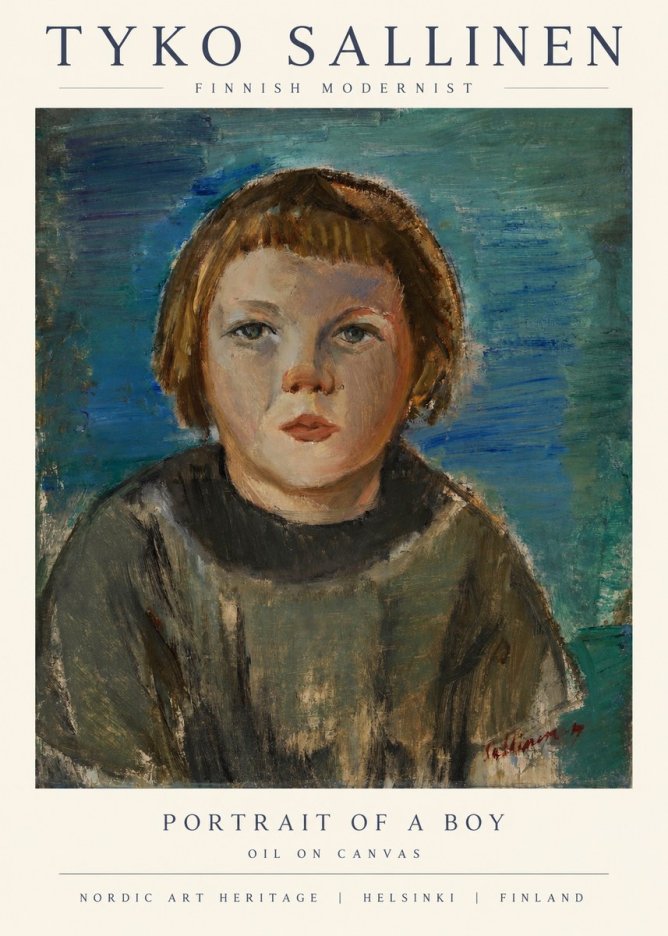Tyko Sallinen Portrait of a Boy No1 - Plakát