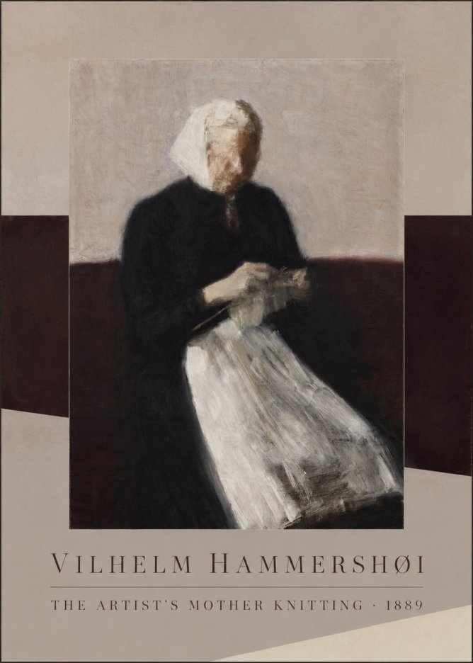 Vilhelm Hammershøi The Artist's Mother Knitting No6 - Plakát