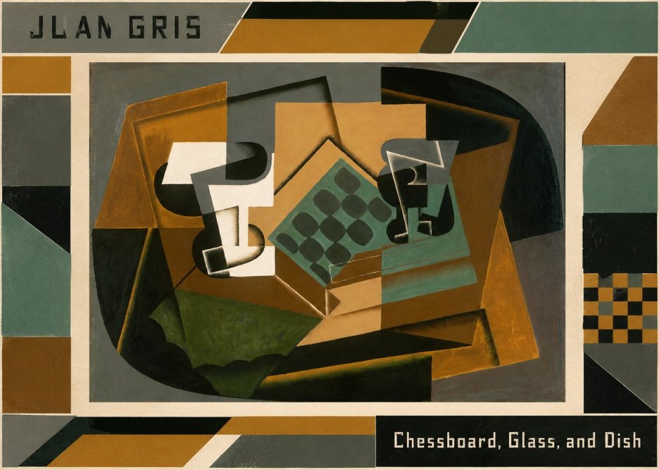 Juan Gris Chessboard, Glass, and Dish No3 - Plakát