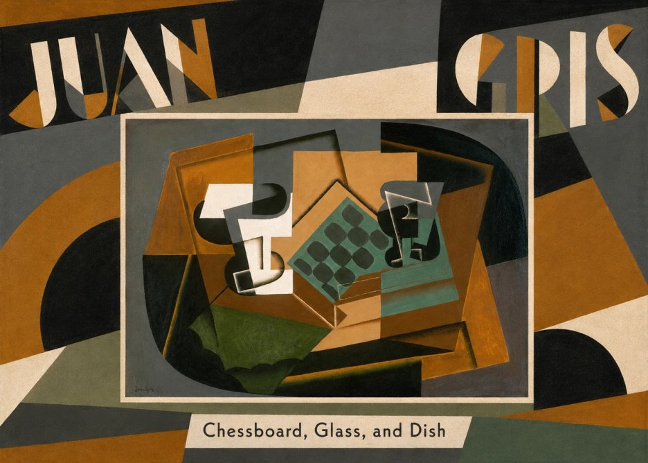 Juan Gris Chessboard, Glass, and Dish No5 - Plakát