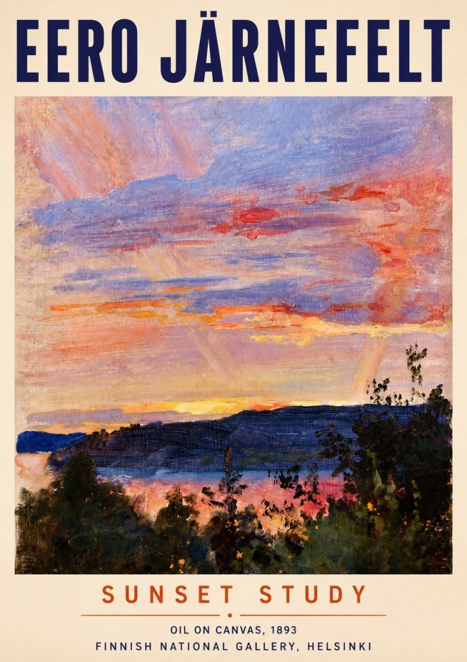 Eero Järnefelt Sunset Study No3 - Plakát