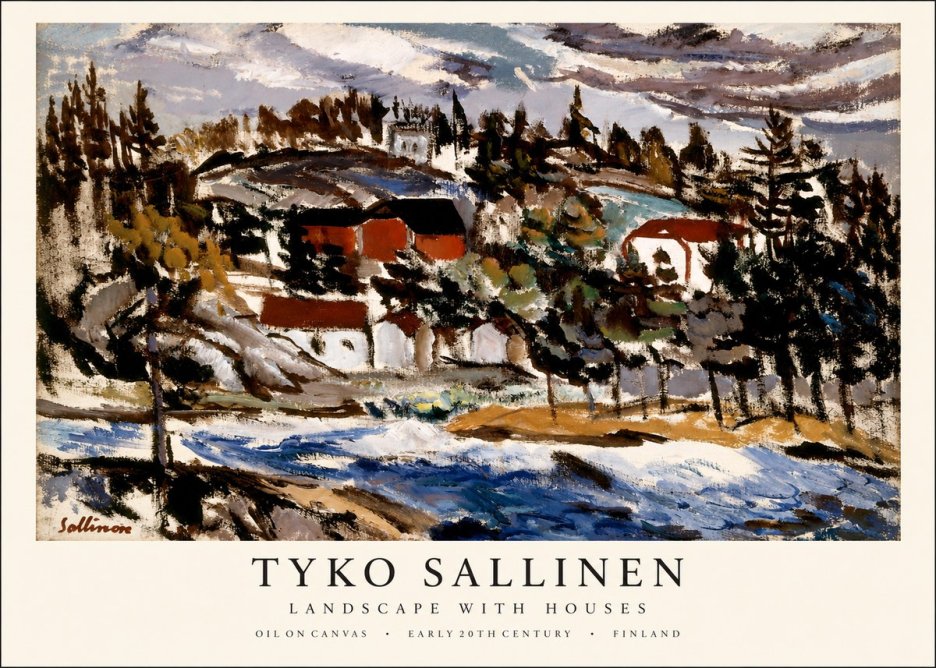 Tyko Sallinen Landscape with Houses No1 - Plakát