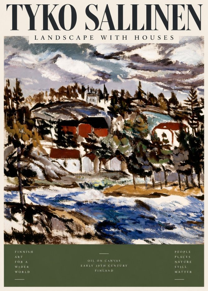 Tyko Sallinen Landscape with Houses No4 - Plakát