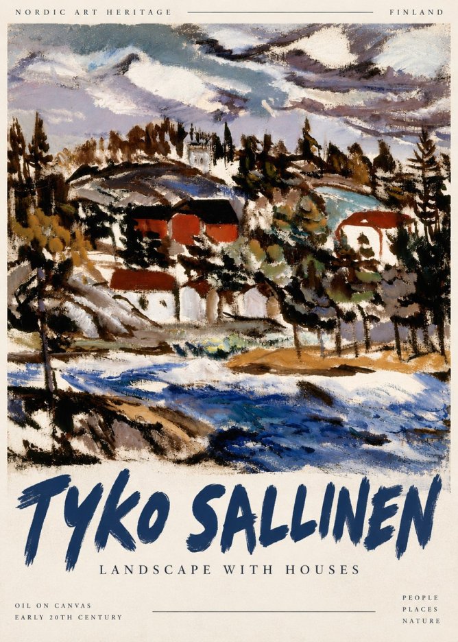 Tyko Sallinen Landscape with Houses No5 - Plakát
