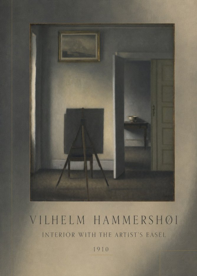 Vilhelm Hammershøi Interior with the Artist's Easel II No5 - Plakát