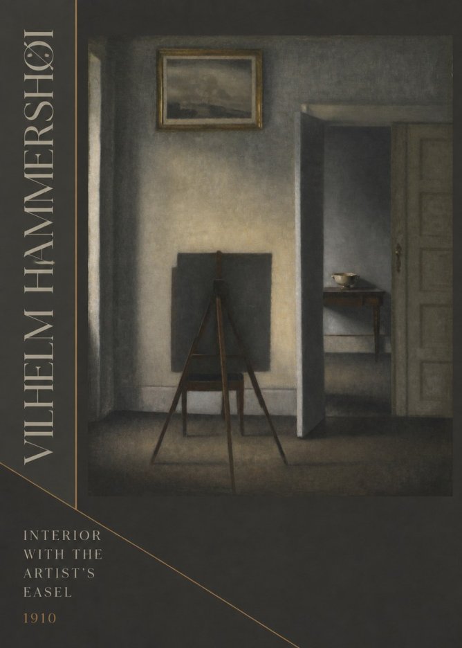 Vilhelm Hammershøi Interior with the Artist's Easel II No6 - Plakát