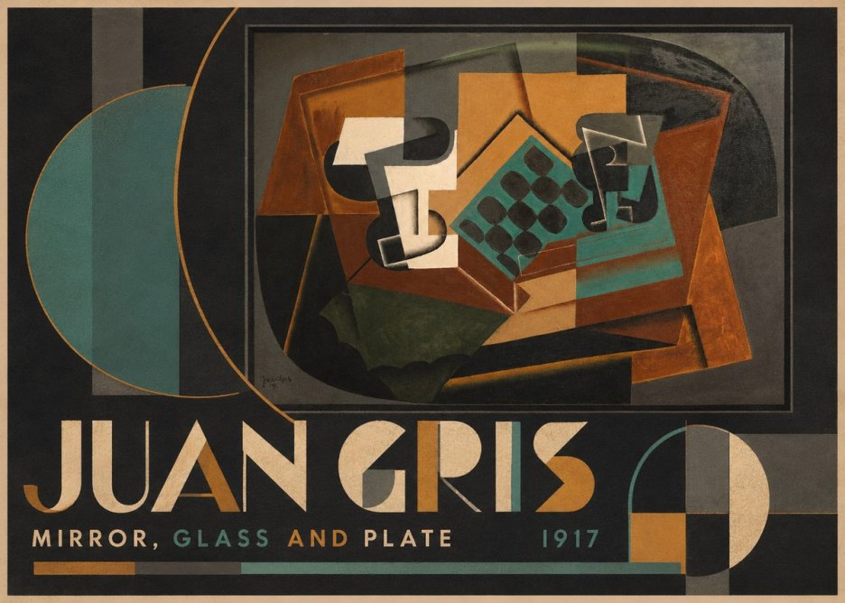 Juan Gris Mirror, Glass and Plate No5 - Plakát