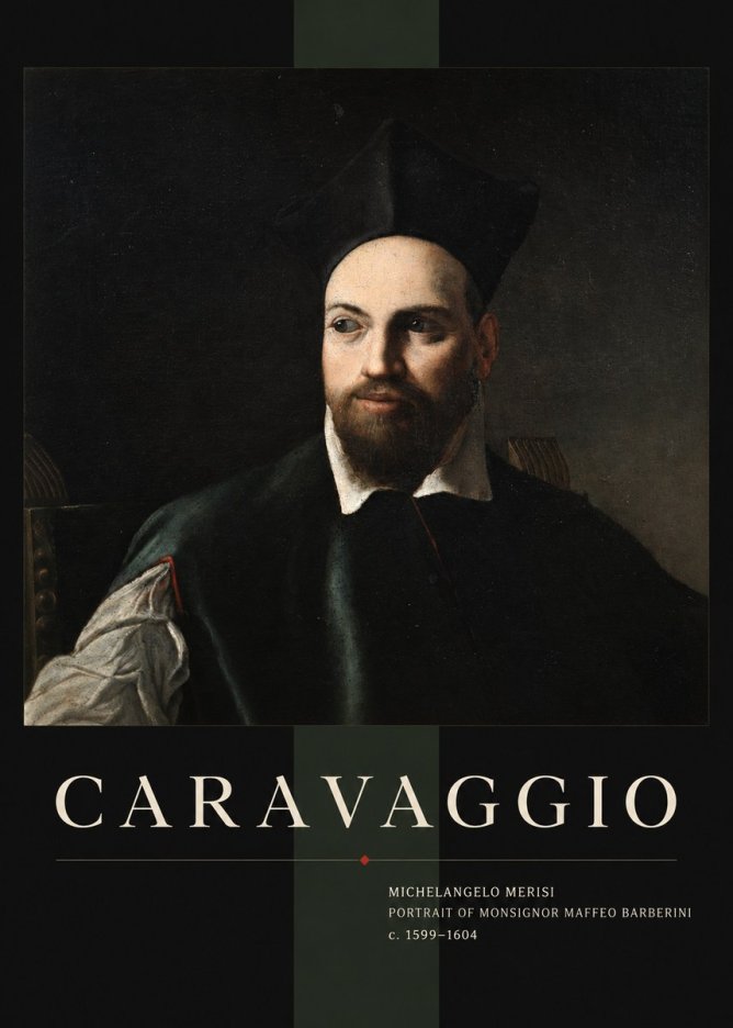 Michelangelo Merisi da Caravaggio Portrait of Monsignor Maffeo Barberini No4 - Plakát