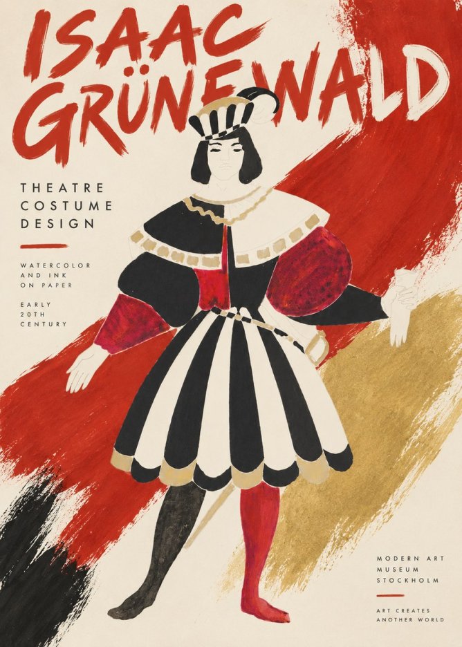 Isaac Grünewald Costume Design XI No3 - Plakát