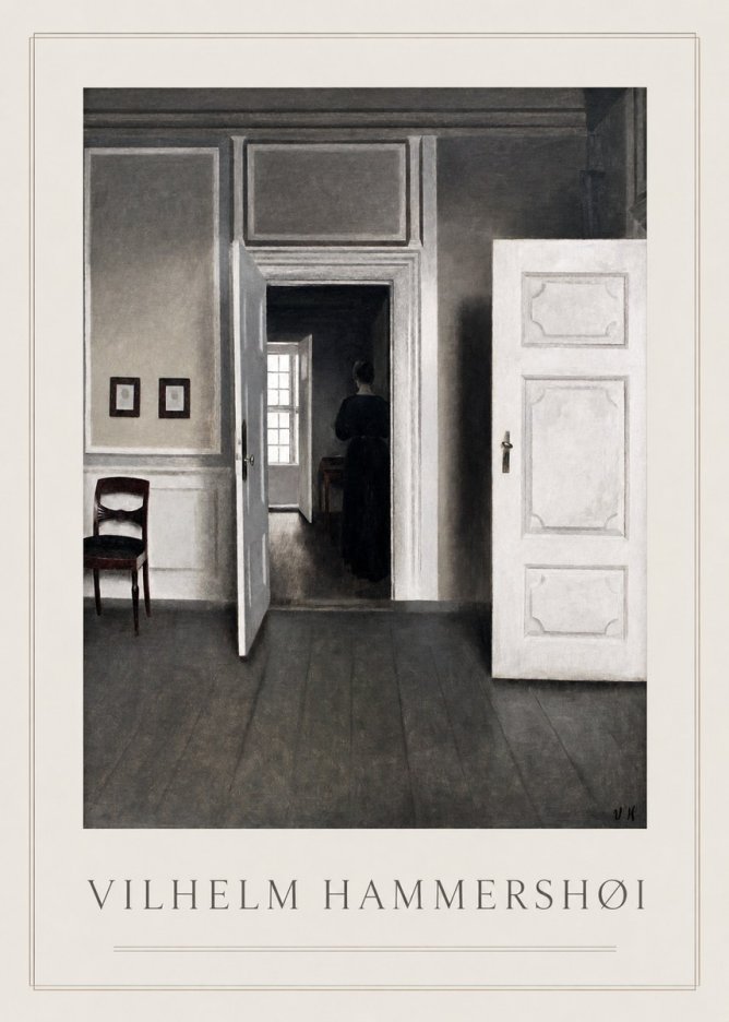 Vilhelm Hammershøi Interior with a Woman Seen from Behind No1 - Plakát