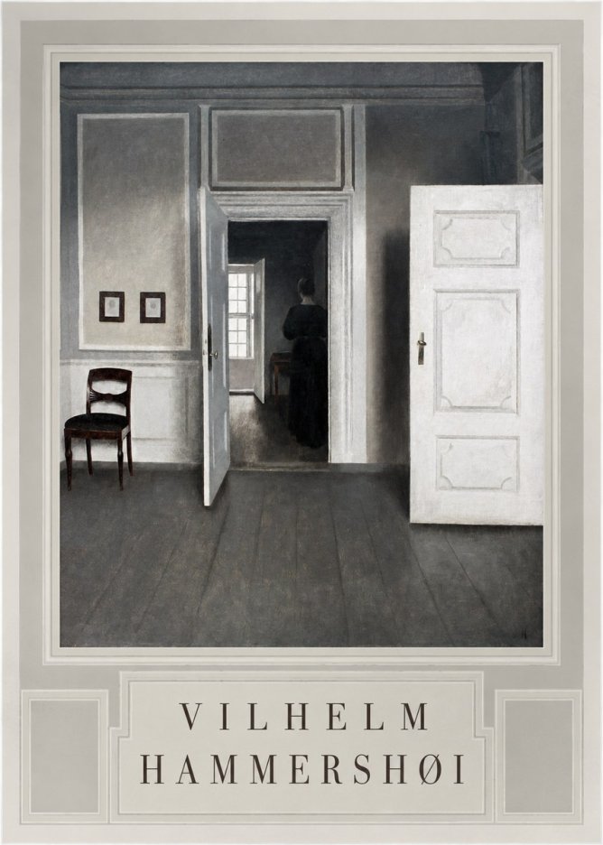 Vilhelm Hammershøi Interior with a Woman Seen from Behind No3 - Plakát