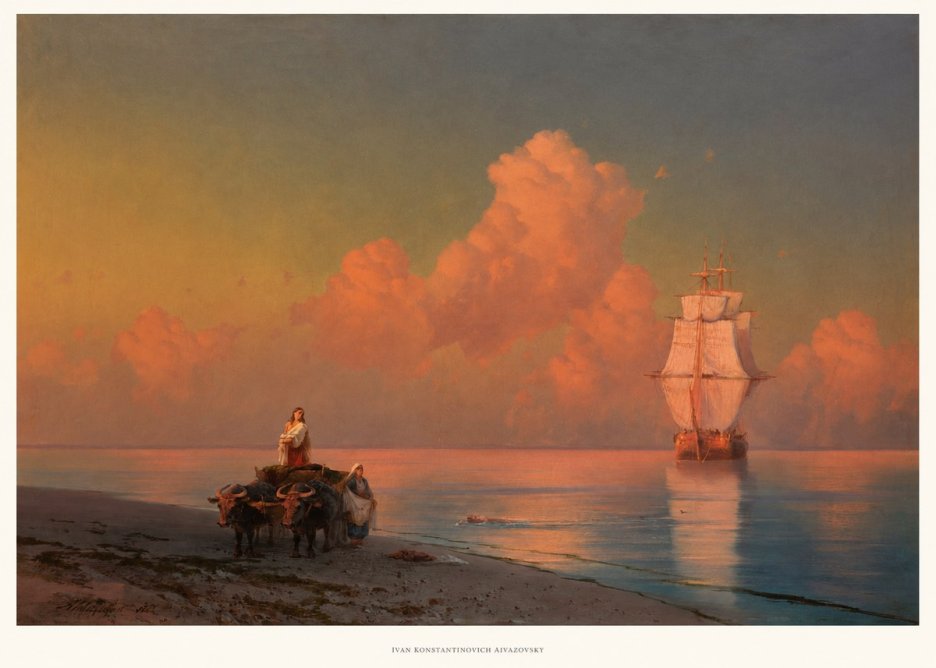 Ivan Konstantinovich Aivazovsky Sunset at Sea No5 - Plakát