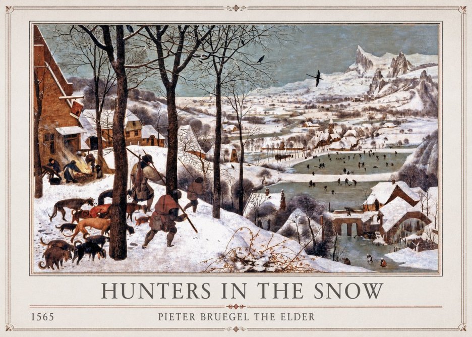 Pieter Bruegel Hunters in the Snow No1 - Plakát