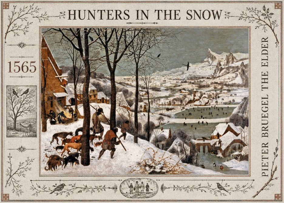 Pieter Bruegel Hunters in the Snow No2 - Plakát