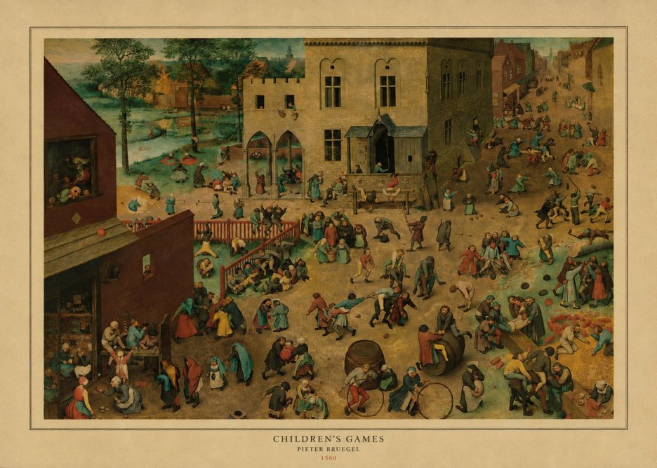 Pieter Bruegel Children's Games IV No4 - Plakát