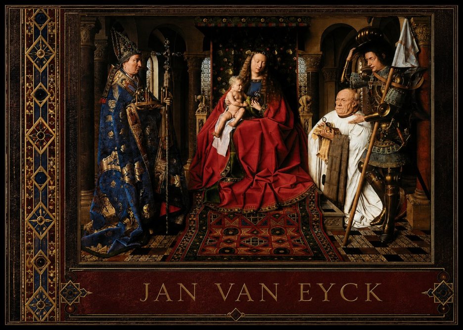 Jan van Eyck The Virgin and Child with Canon Van Der Paele No2 - Plakát
