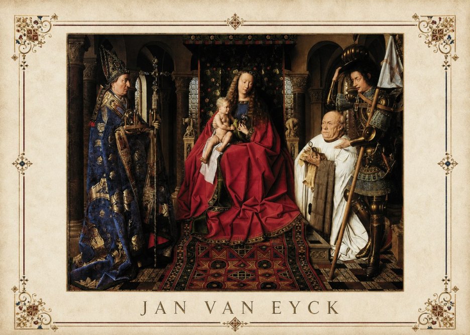 Jan van Eyck The Virgin and Child with Canon Van Der Paele No3 - Plakát