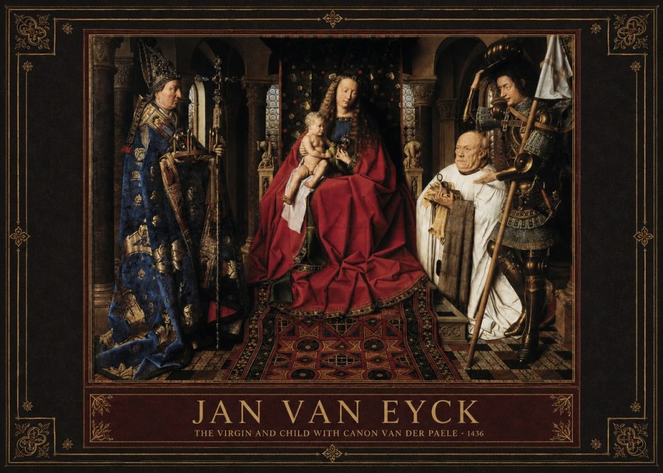 Jan van Eyck The Virgin and Child with Canon Van Der Paele No4 - Plakát