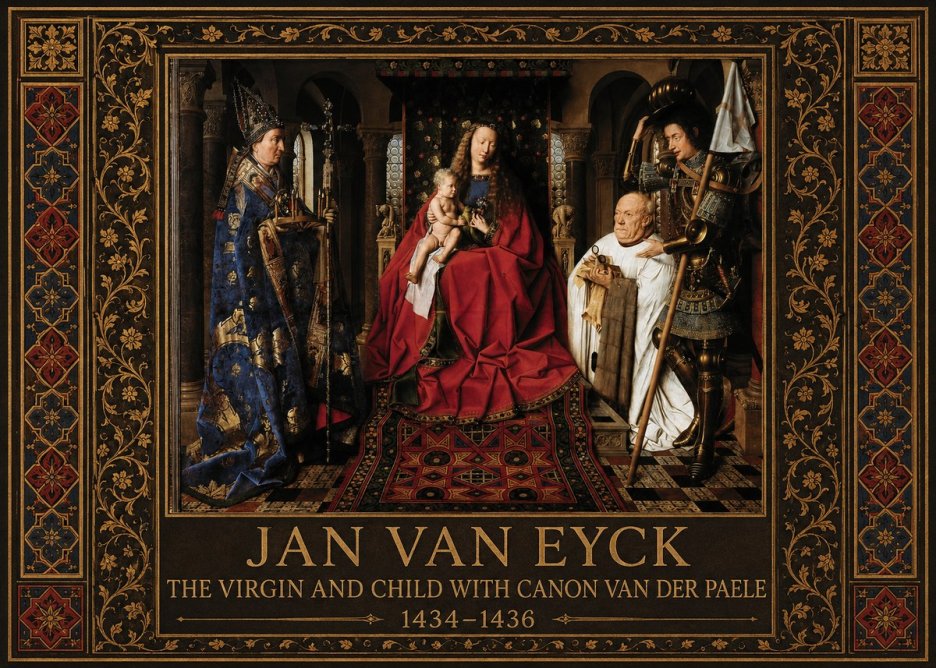 Jan van Eyck The Virgin and Child with Canon Van Der Paele No5 - Plakát