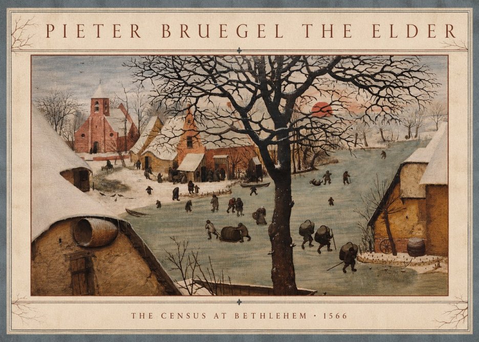Pieter Bruegel The Census at Bethlehem V No3 - Plakát