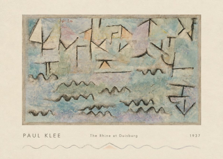 Paul Klee The Rhine at Duisburg No4 - Plakát
