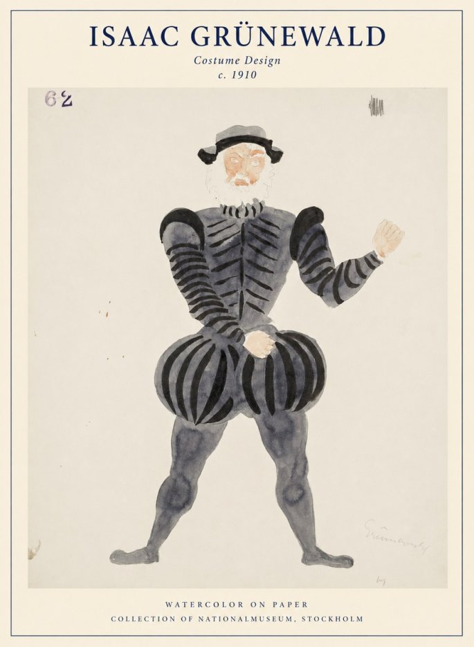 Isaac Grünewald Costume Design C. 1910 No1 - Plakát