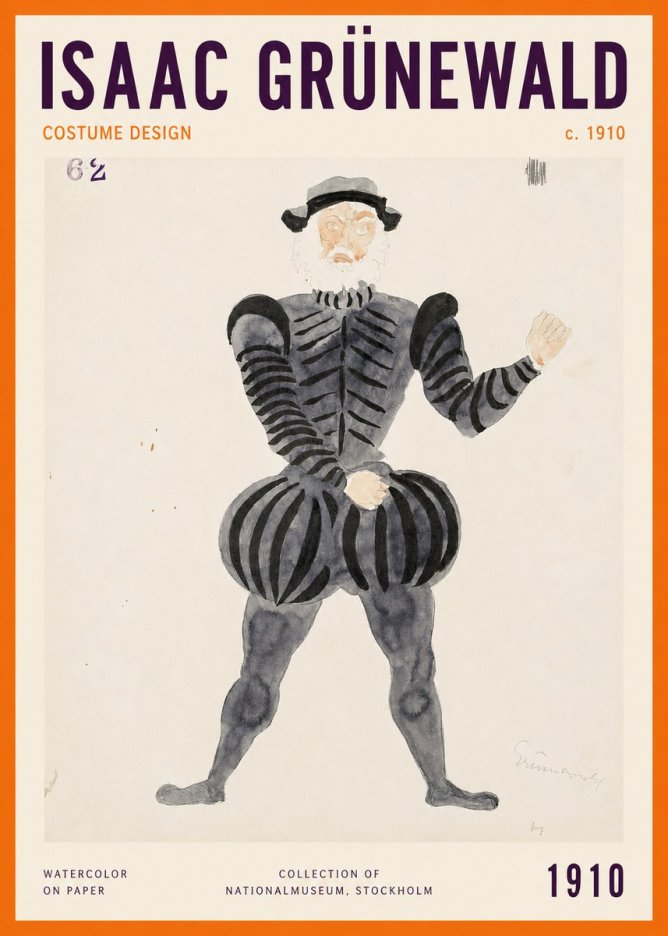 Isaac Grünewald Costume Design C. 1910 No2 - Plakát