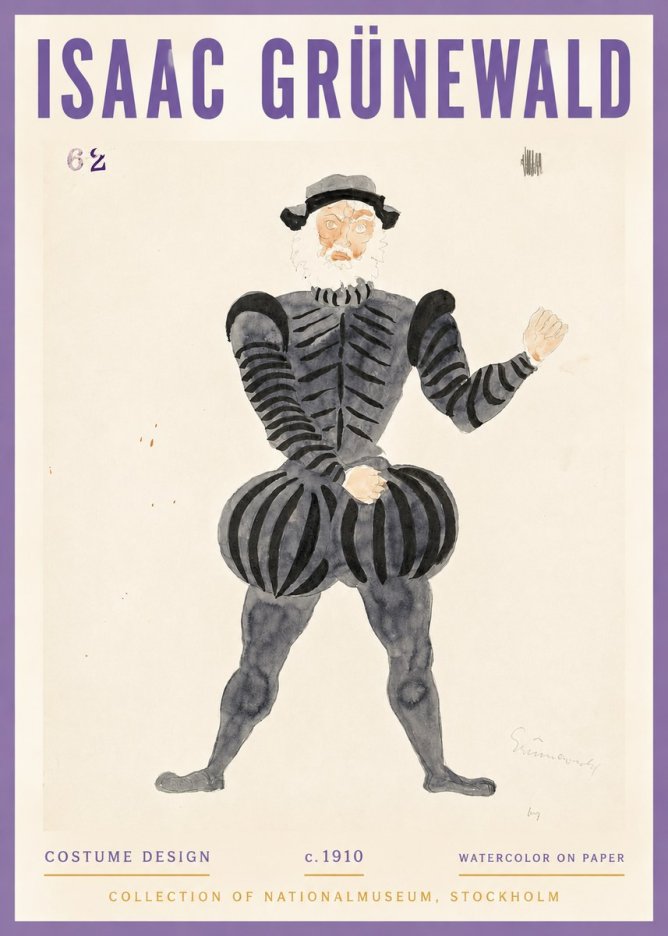 Isaac Grünewald Costume Design C. 1910 No4 - Plakát