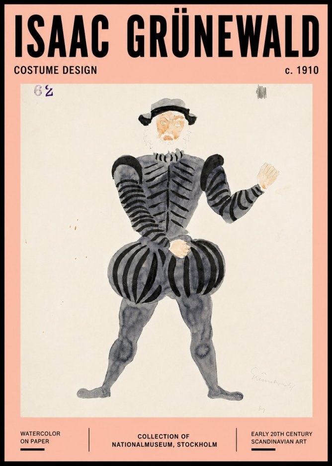 Isaac Grünewald Costume Design C. 1910 No5 - Plakát