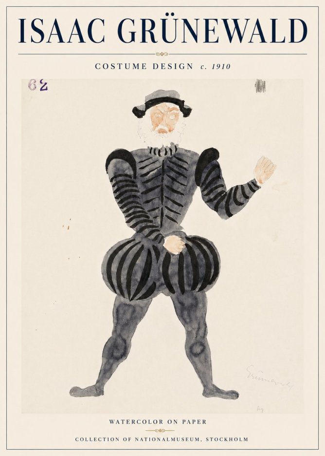 Isaac Grünewald Costume Design C. 1910 No6 - Plakát