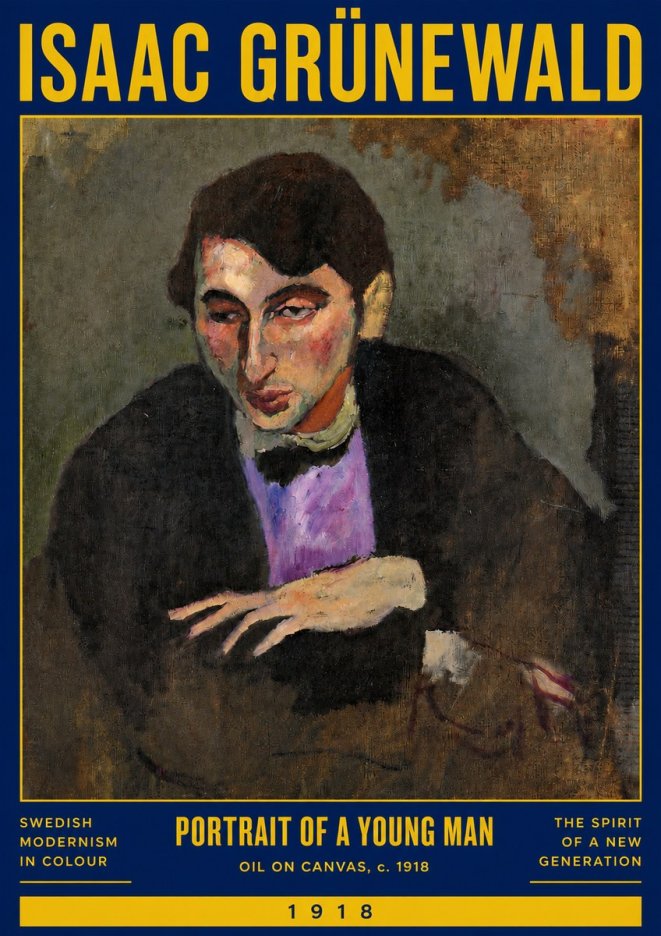 Isaac Grünewald Portrait of a Young Man No3 - Plakát