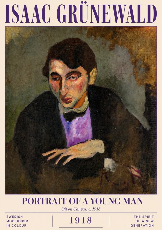 Isaac Grünewald Portrait of a Young Man No5 - Plakát