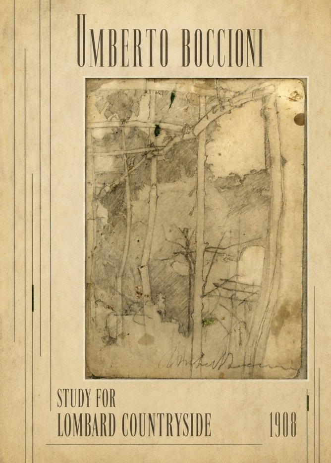 Umberto Boccioni Study for Lombard Countryside No2 - Plakát