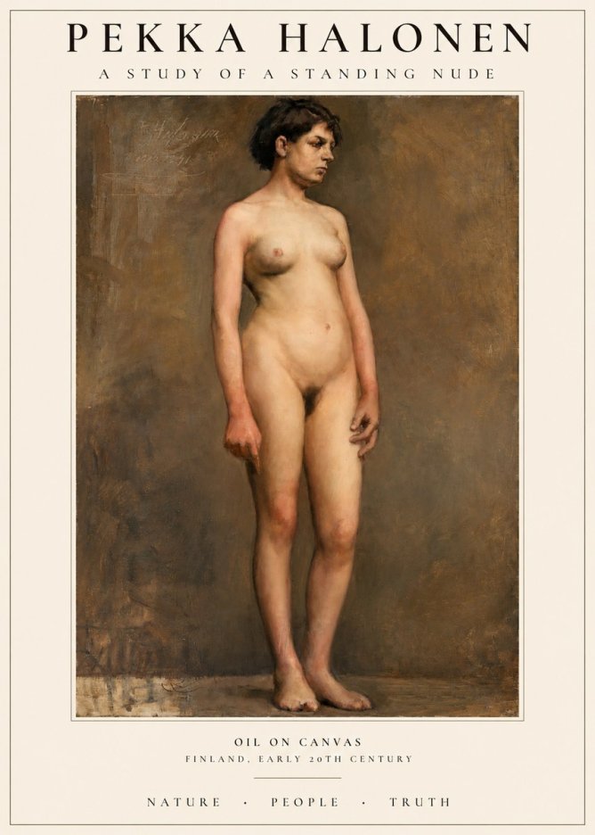 Pekka Halonen A Study of a Standing Nude No1 - Plakát