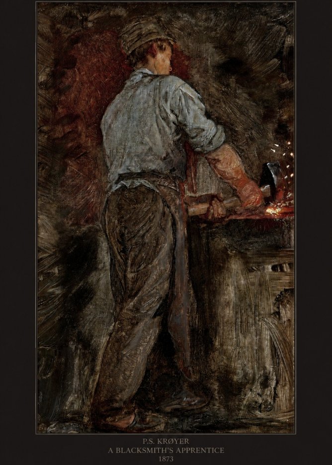 P.S. Krøyer A Blacksmith's Apprentice No6 - Plakát