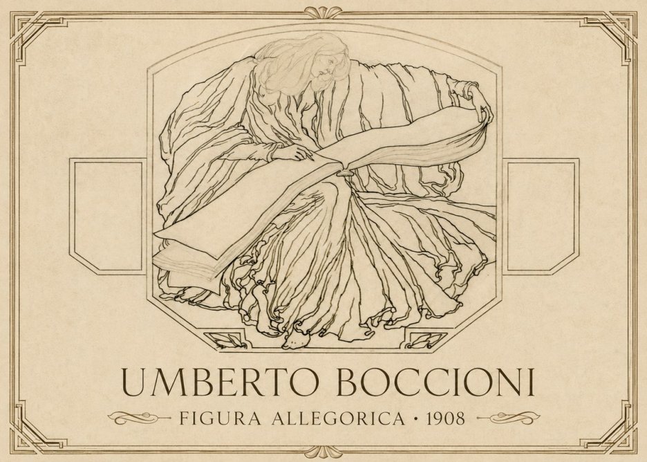 Umberto Boccioni Figura Allegorica No1 - Plakát
