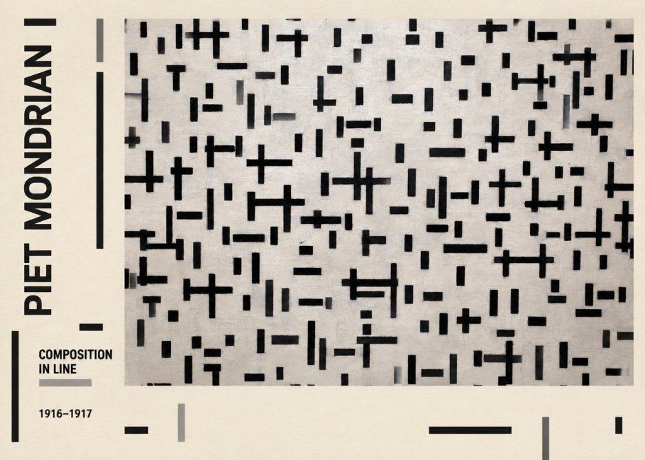 Piet Mondrian Composition in Line No2 - Plakát